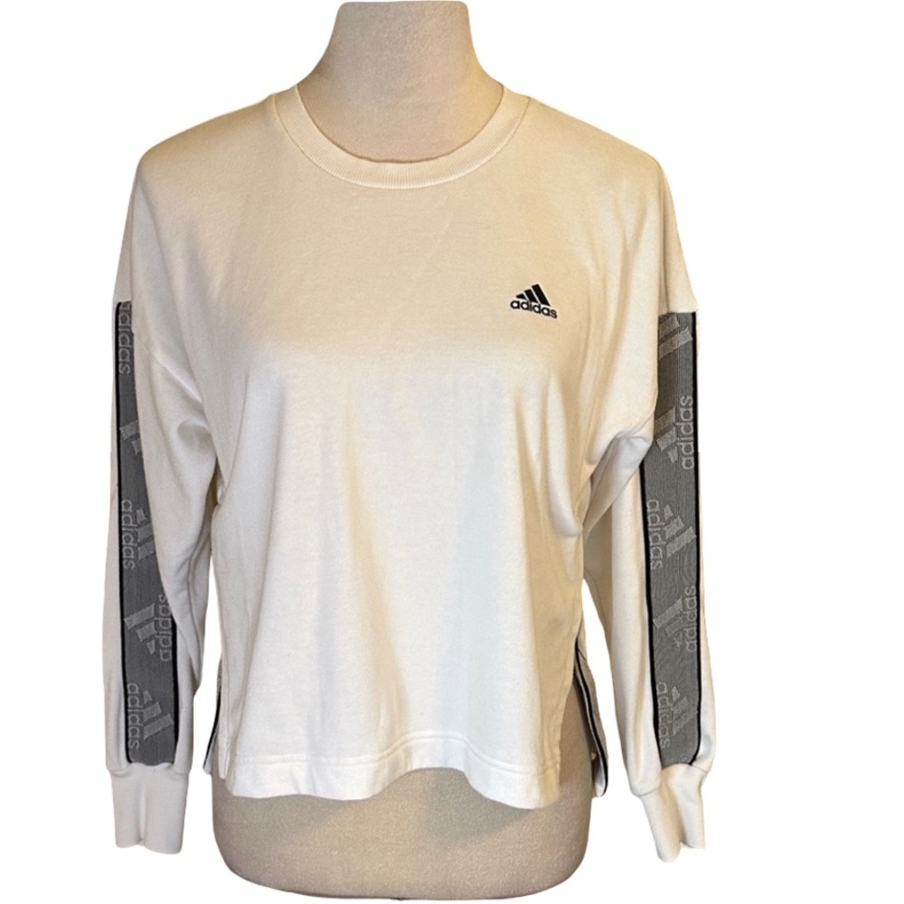 Adidas Women's White and Black Jersey Top